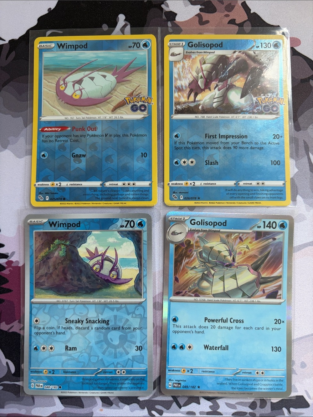 🌊 Wimpod & Golisopod Pokémon Evolution Reverse Holo Card Lot | 4 Cards ✨5/$25✨